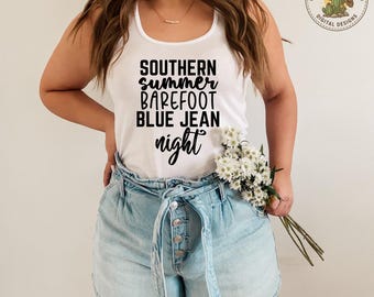 Southern Summer Barefoot Blue Jean Night - SVG/PNG/JPG File
