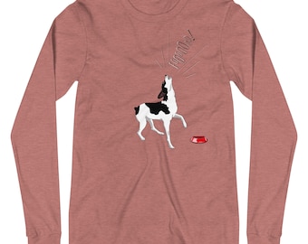Ratterrier Hund - Unisex Langarm t-Shirt - Versandkostenfrei - Unikat Geschenke für Hundebesitzer - witzig - handgezeichnet