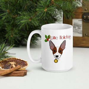 Rat Terrier dog - red and white - FREE SHIPPING - Christmas gifts for dog owners - White glossy mug
