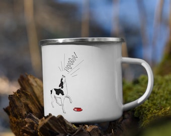 Ratterrier Hund - Emaille Tasse - Versandkostenfrei - Unikat Geschenke für Hundebesitzer - handgezeichnet