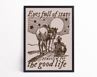 Cowboy like me TS eyes full of stars magazine style print A4 / A3