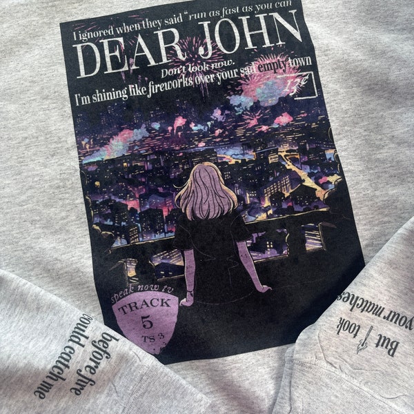 Dear John TS lyric sweatshirt | speak now Taylor swift lyric sweater | Retro  magazine style