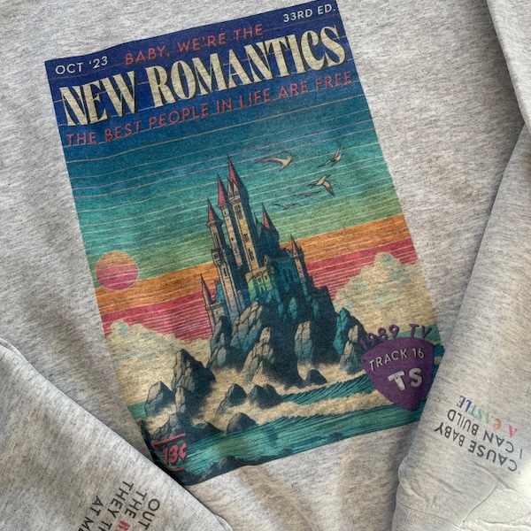 Sweat-shirt New Romantics TS yric | Pull avec paroles de chanson tv 1989 | Style magazine vintage