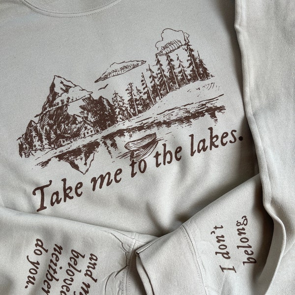 The lakes sand TS lyric sweatshirt | folklore lyric sweater| Windermere peaks