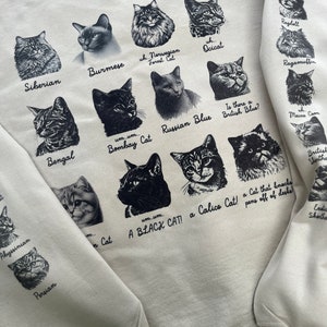 Cat shop themed sweatshirts