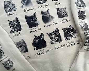 Karma is kattenrassen TS kattensweater | Middernacht trui | Retro tijdschriftstijl