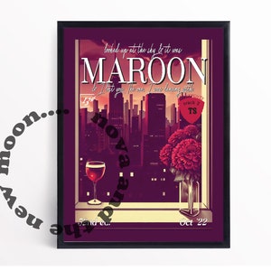 Maroon version art print | TS midnights vintage magazine style print A4 / A3