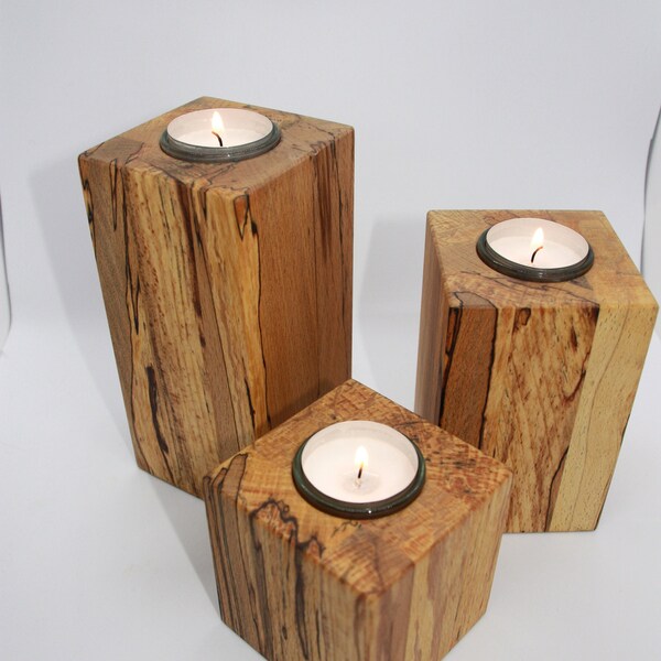 Wood Tealight Holder Etsy