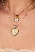 Hand-Painted Heart Daisy Necklace - Daisy Chain Fields Collection by Olivia Rodrigo