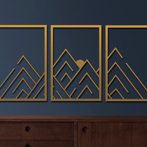 Hexagons Metal Wall Decor Above Bed Decor Hexagons Large Etsy