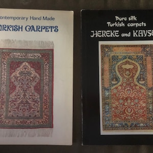 Contemporary Hand Made Turkish Carpets, 1984 ed. and Pure Silk Turkish Carpets, 1983 ed., Ugur Ayyildiz, Vintage Softcovers