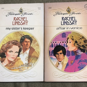 Rachel Lindsay, Set of 2 Vintage Late 1970s Harlequin Paperbacks