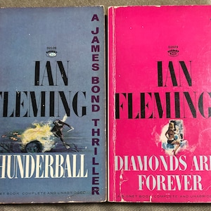 Set of 2 Ian Fleming, James Bond Thrillers, Vintage early 1960s Signet Paperback Editions