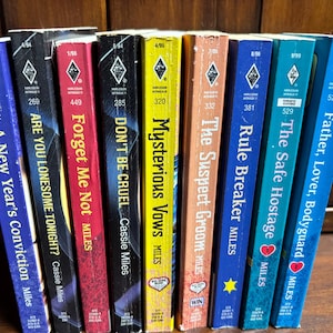 Cassie Miles, Harlequin Intrigue Romantic Suspense Vintage 1990s Paperbacks, 9 Titles
