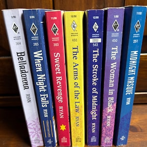 Jenna Ryan, Harlequin Intrigue Romantic Suspense Vintage 1990s Paperbacks, 7 Titles