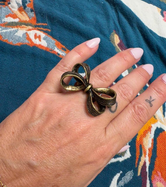 Bronze Bow Statement Ring - image 1