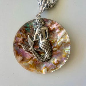 Mermaid and Abalone Pendant Necklace