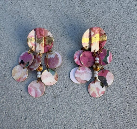 Watercolor Statement Earrings - image 1