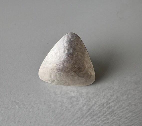 Hammered Silver Triangular Statement Ring - image 2