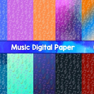 Musik Note Digital Papers Wallpapers Hintergründe für persönlichen und kommerziellen Gebrauch