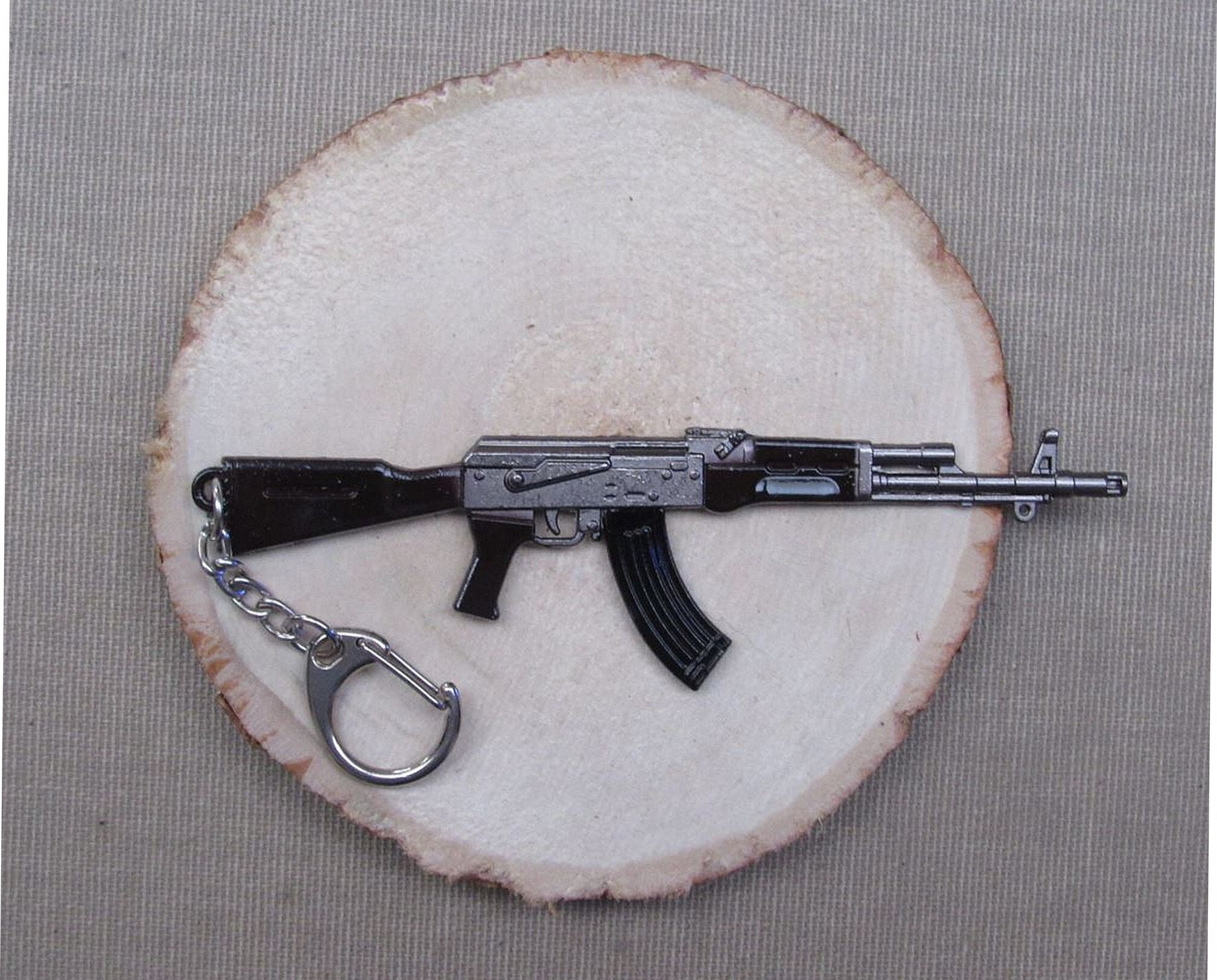 Large Imitation AK47 Assault Rifle Key Ring in Steel. Etsy