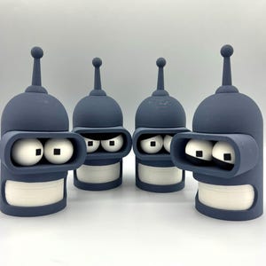 Głowa Bender Futurama wydrukowana w 3D z w pełni ruchomymi oczami, zabawny zwierzak biurkowy o wysokości 6,5 cala