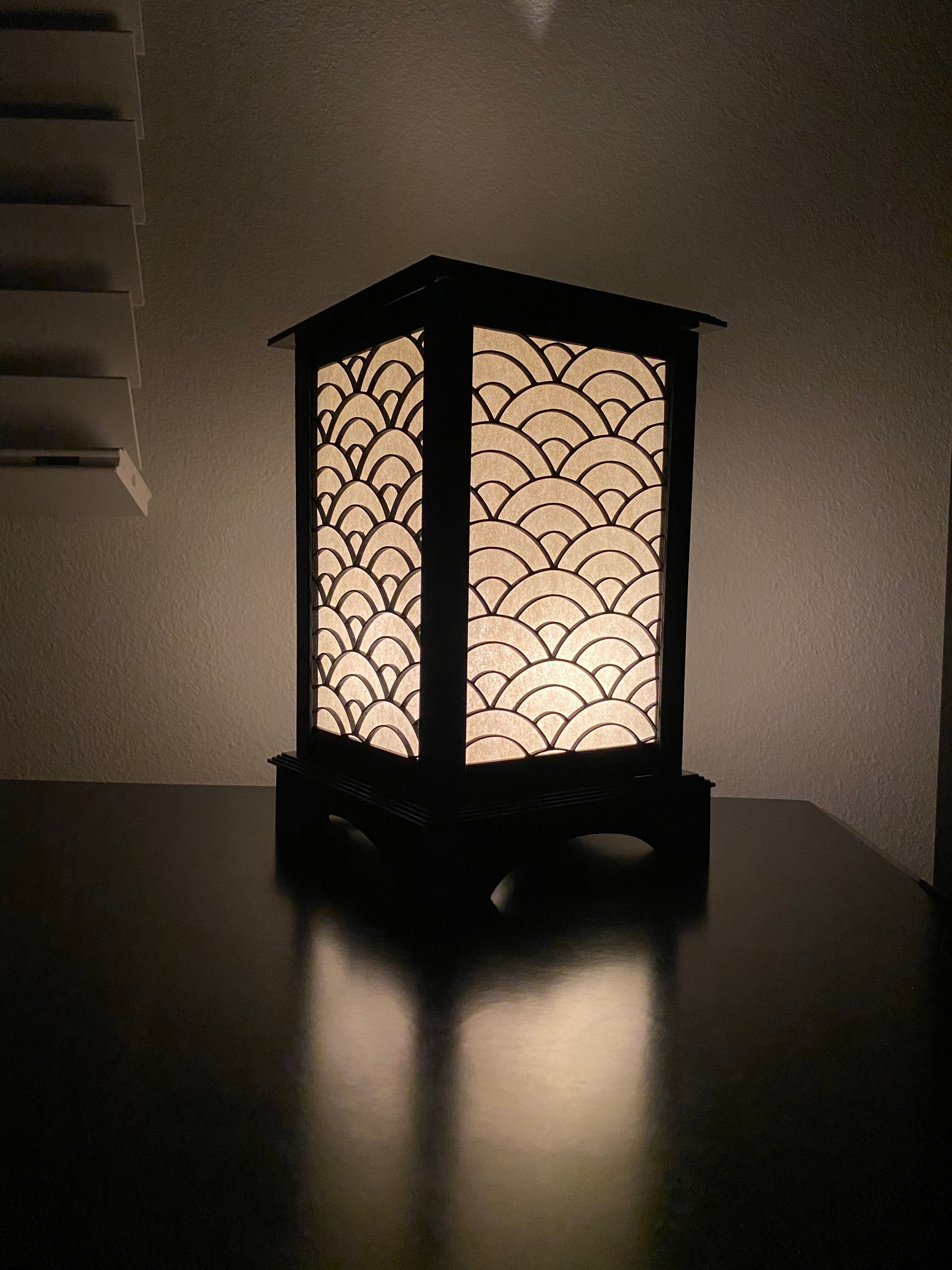 Set OfSmall Electric Japanese Wood & Paper Lanterns For Use In Home Sh –  Shogun's Gallery