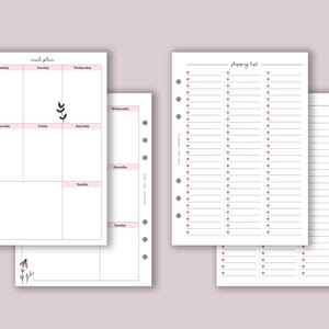 Meal Plan & Shopping List | A5 Planner Inserts - Etsy