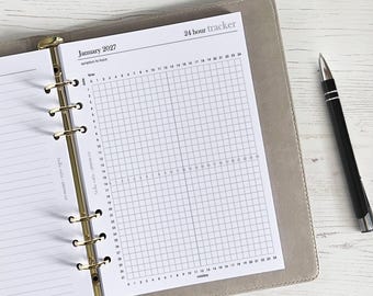 24 Hour Symptom Tracker A5 Planner Inserts [minimal:24hrTRACKER]