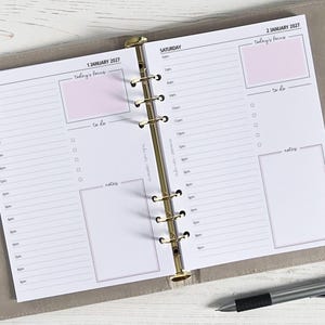 Inserti per agenda giornaliera datata formato A5 / Un giorno per pagina, ricarica per agenda [classica:GIORNO]