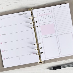 DATED Weekly Planner Inserts A5 | Diary Page Refill [classic:WEEK2]