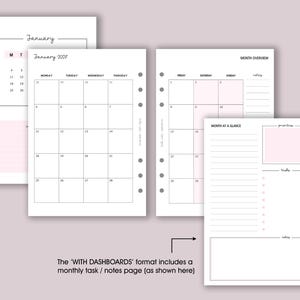 DATED Monthly Planner Inserts A5 | Dated Page Refill [classic:MONTH] image 3