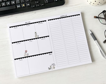 Mahlzeitenplaner A4 Notizblock | Meal Prep Einkaufsliste