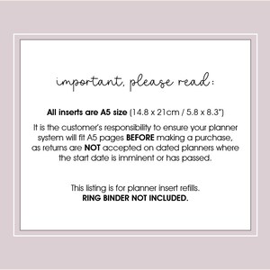 Slim To Do List A5 Planner Inserts | List Refill image 4