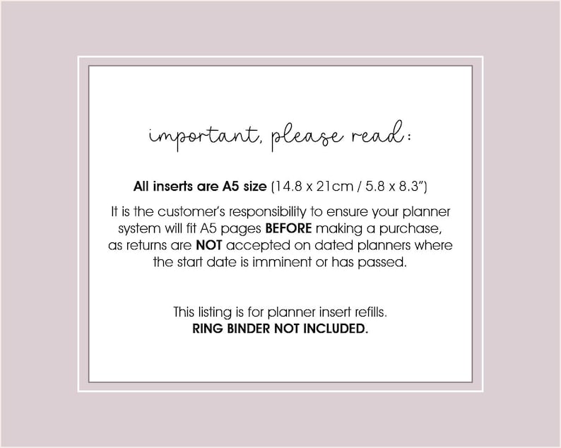 Slim To Do List A5 Planner Inserts | List Refill image 4