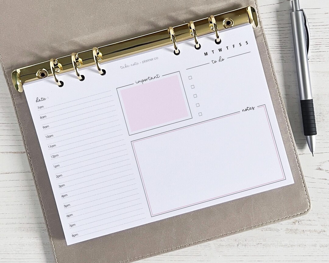 UNDATED Daily Planner Inserts A5 | Horizontal Diary Refill [landscape ...