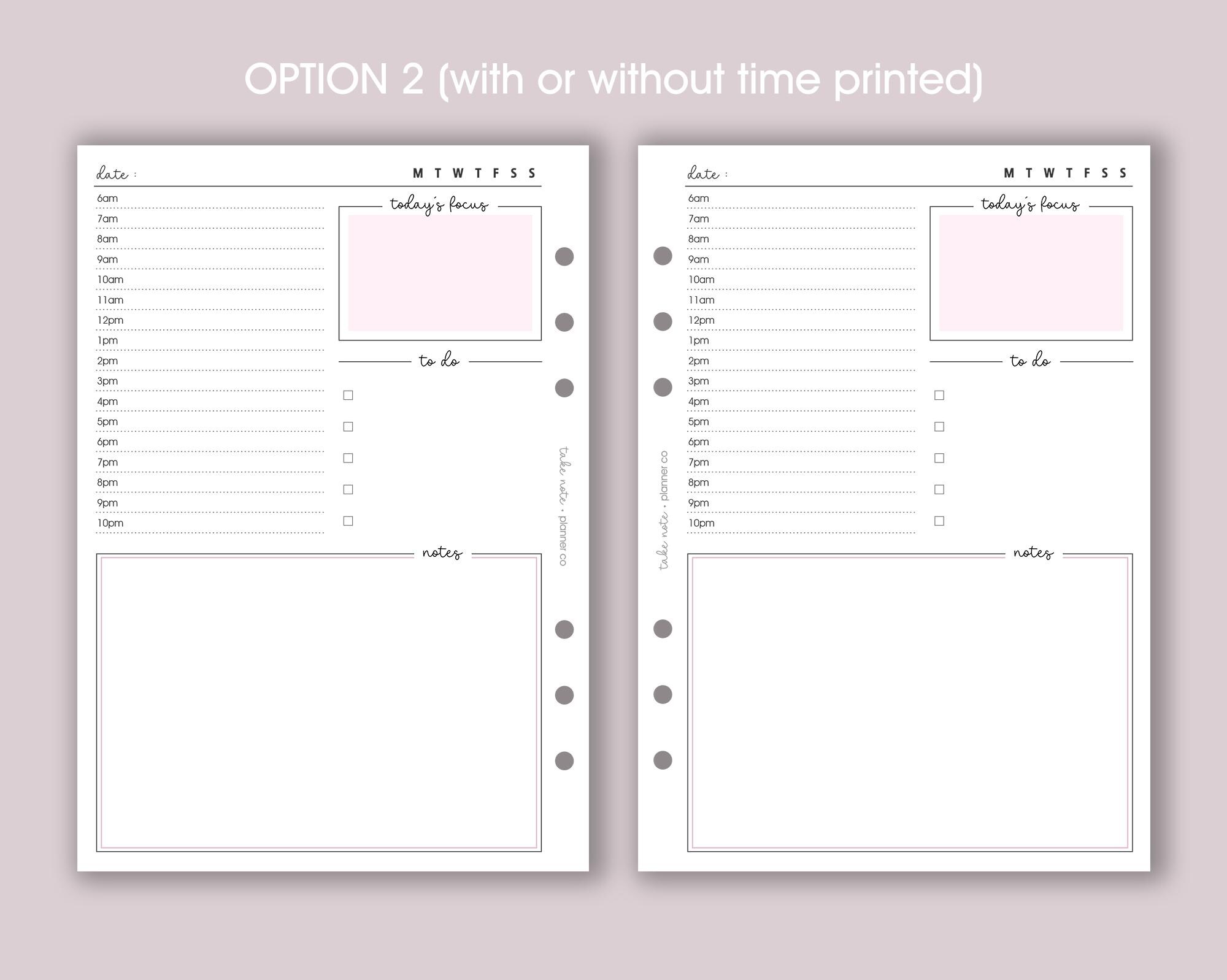 Undated Daily Planner Inserts A5 | Day per Page Diary Refill [classic ...