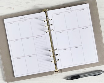 Meal Plan & Shopping List | A5 Planner Inserts