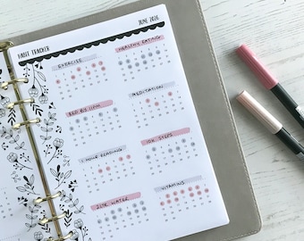 Habit Tracker A5 Planner Inserts [floral:HABIT]