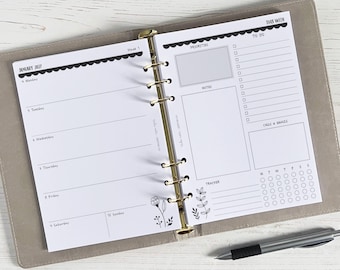 DATED Weekly Planner Inserts A5 | Diary Page Refill [floral:WEEK2]