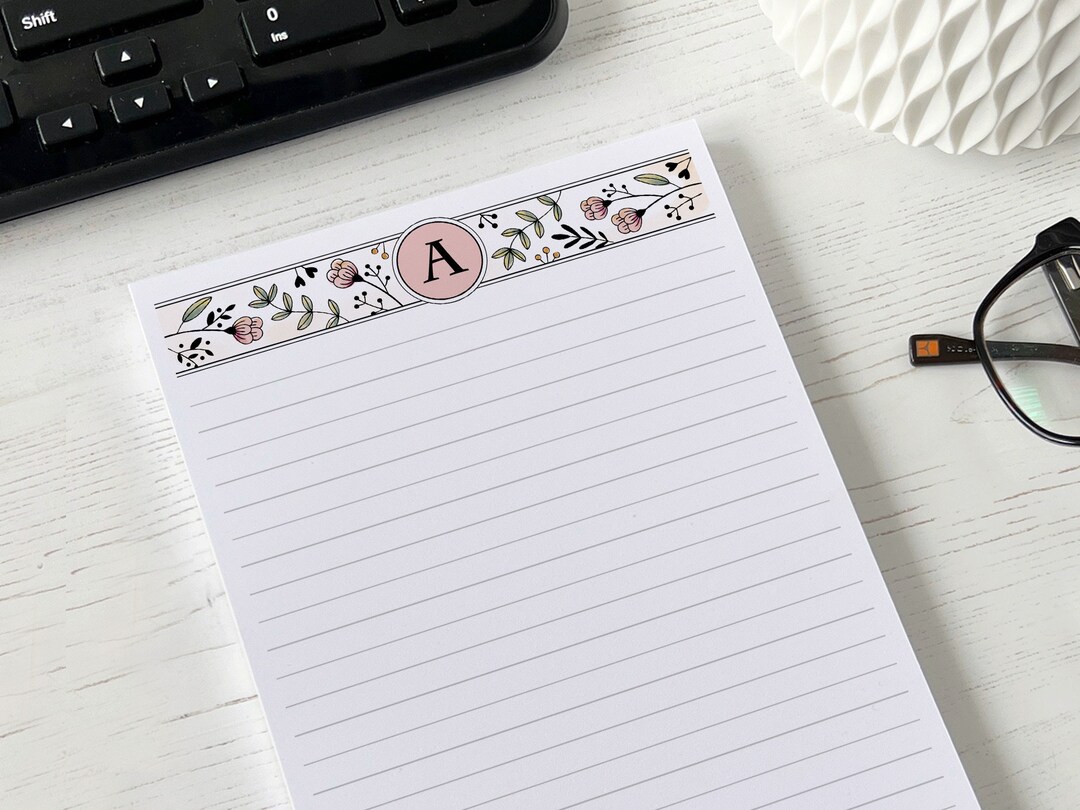 Personalised Monogram A5 Notepad | Floral Letter Writing Set - Etsy UK