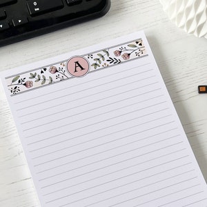 Personalised Monogram A5 Notepad | Floral Letter Writing Set