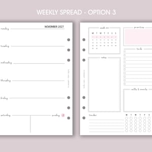 DATED Weekly Planner Inserts A5 | Diary Page Refill [classic:WEEK2] option 3