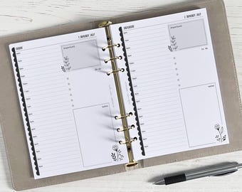 DATED Daily Planner Inserts A5 | Day Per Page Diary Refill [floral:DAY]