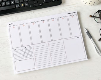Weekly Planner A4 Deskpad | To Do List Notepad [classic:WEEK4]