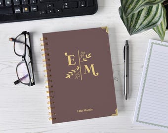 Monogram A5 Notebook | Personalised Hardback Wirebound Journal