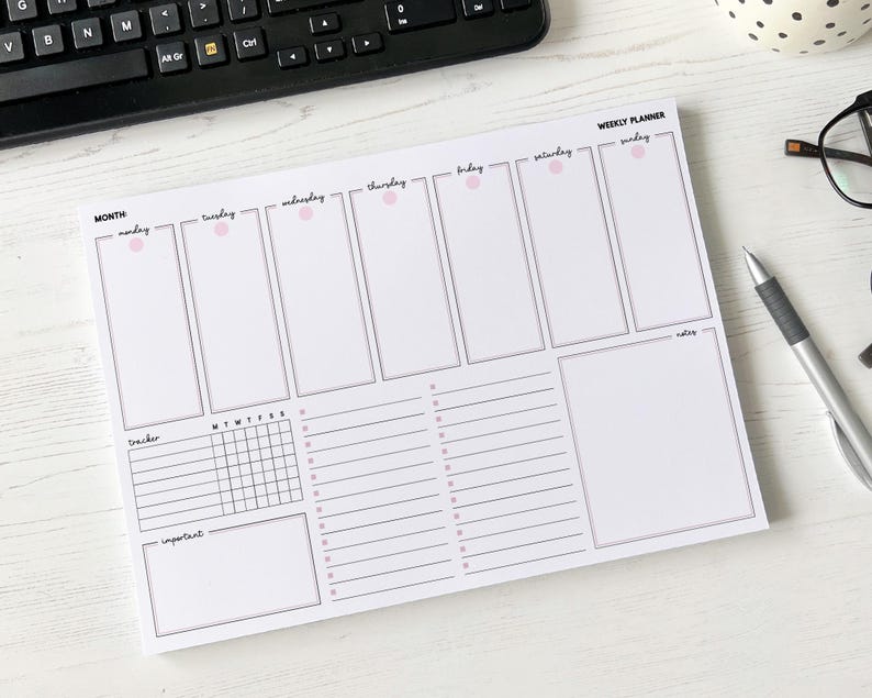 Weekly Planner A4 Deskpad | to Do List Notepad [np4-classic-week] - Etsy