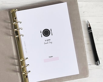 Food Diary | 12 WEEK UNDATED | A5 Planner Inserts