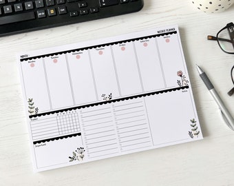 Weekly Planner A4 Deskpad | To Do List Note Pad