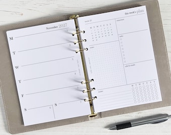 DATED Weekly Planner Inserts A5 | Diary Page Refill [minimal:WEEK2]